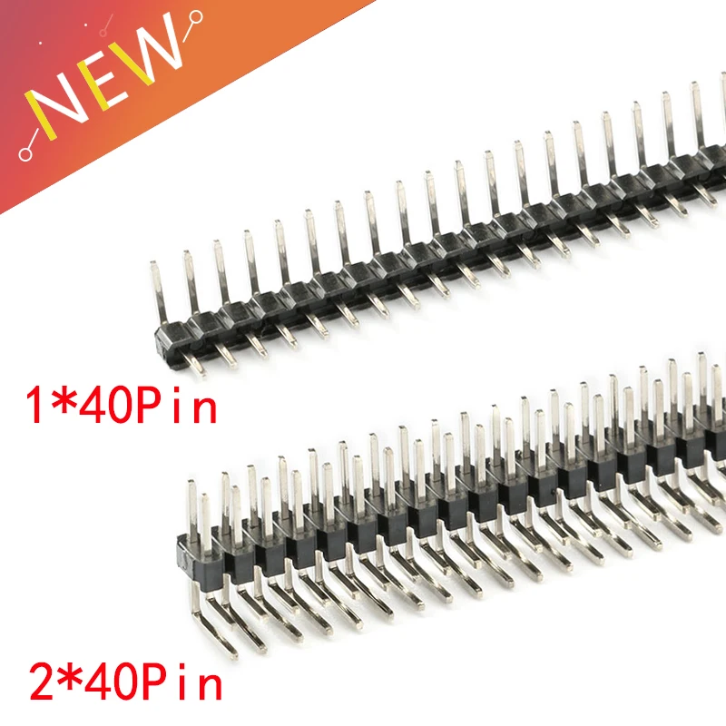 

10pcs /Lot 2.0mm Pitch 2.0 Male Single/ Double Row Curved Needle Pin Header 1x40 2x40 Pin Connector 2.00mm 90 Degrees