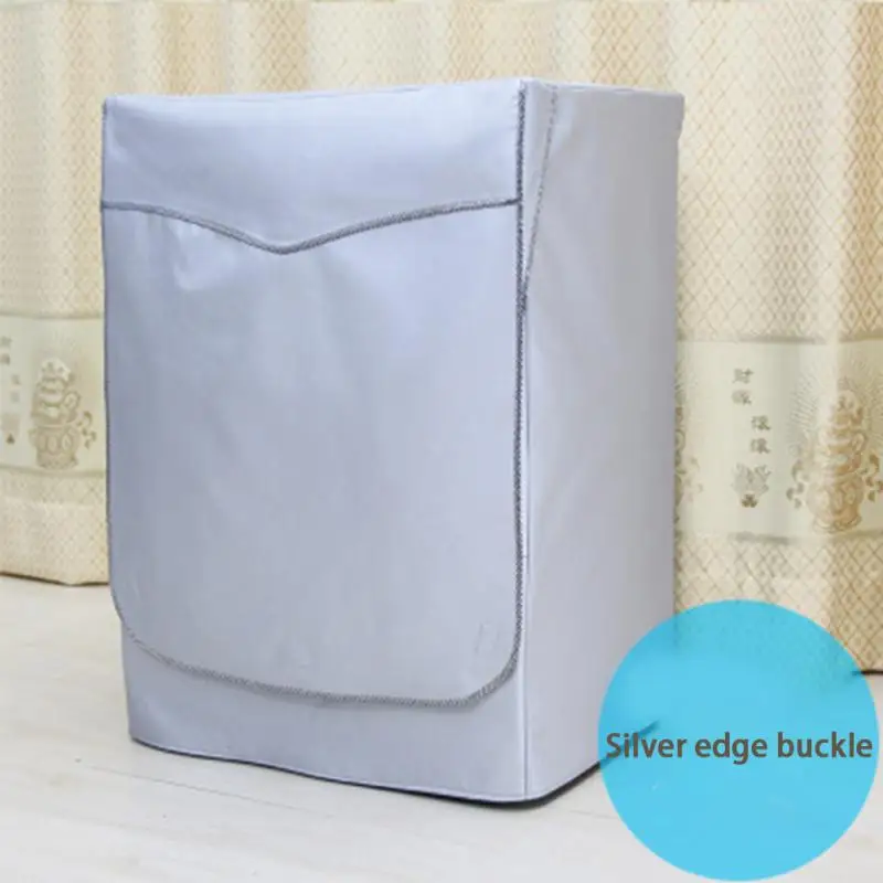silver edge buckle Водонепроницаемый чехол для стиральной машины солнцезащитный крем крышка для стиральной машины сушилка полиэстер серебряное покрытие барабанная машина cubierta lavadora - Цвет: silver edge buckle