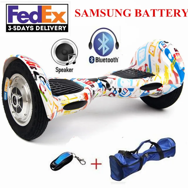Самобалансирующиеся скутеры Hoverboard 10 дюймов покрышки Bluetooth электрический скутер гироскоп два колеса Франция с сумкой