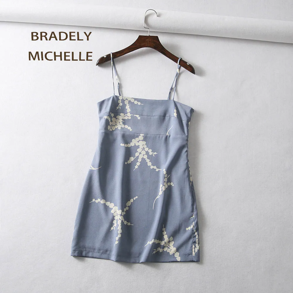 Летнее мини платье BRADELY MICHELLE сексуальное на бретельках с вырезом лодочкой без
