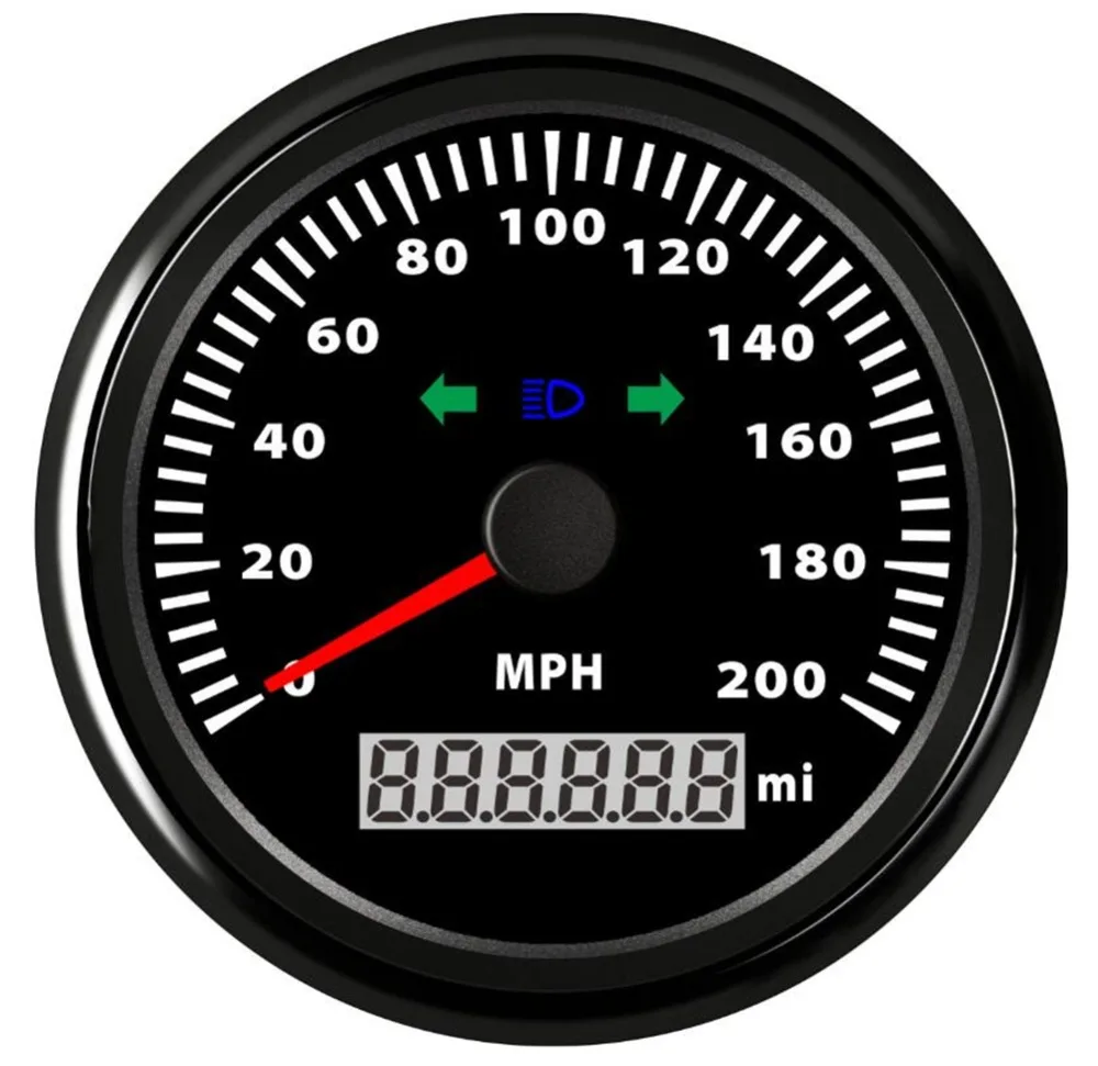 

1pc New Arrival 85mm 0-200MPH GPS Speedometers Speed Mileometers Auto Gauges with Left and Right Turn Left Function