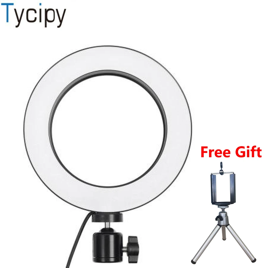 

Tycipy Selfie Ring Light For YouTube Shooting Makeup Dimmable LED Studio Light 14/16/20/26cm Video Circle Lights With Free Gift