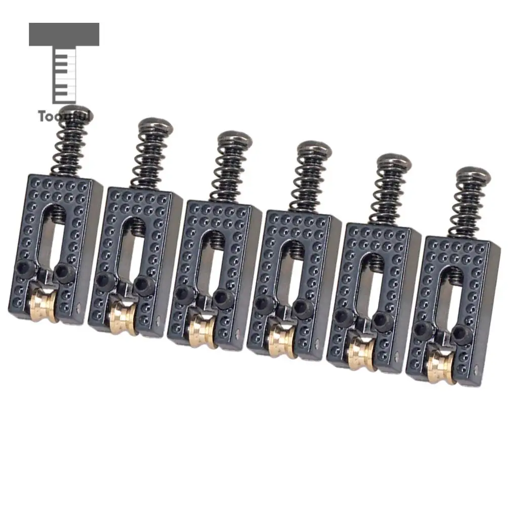 Tooyful 6 Pieces Zinc Alloy Guitar Roller String Bridge Saddles for Electric Guitar Replacement Parts