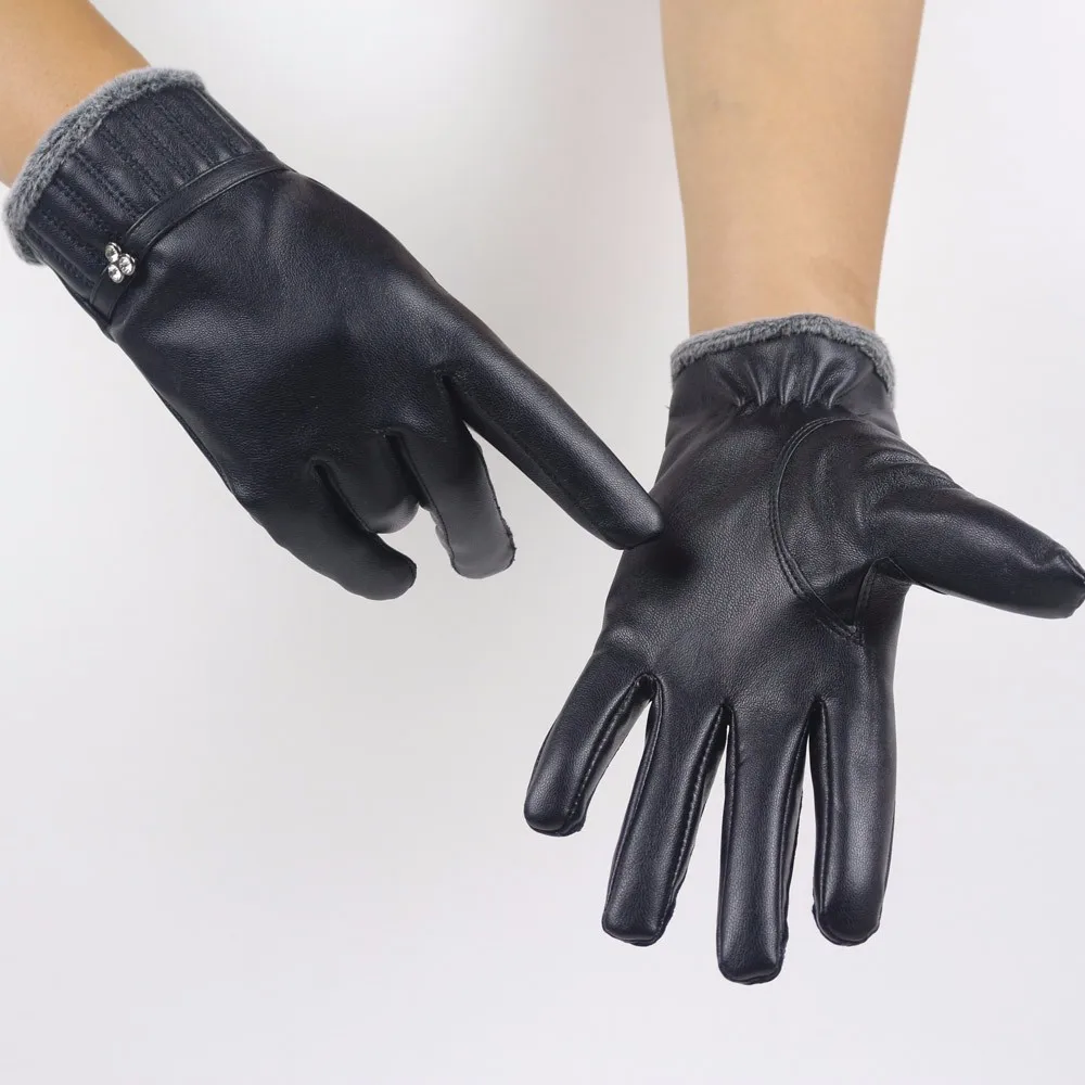 Уличные женские зимние теплые кожаные перчатки с мягкой подкладкой Guantes mujer Gants