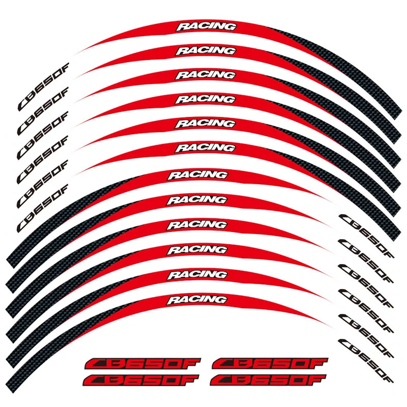 12-компонентный мотоцикла стикеры колеса модные декоративные стикеры в полоску Светоотражающая наклейка на обод для Honda CB650F