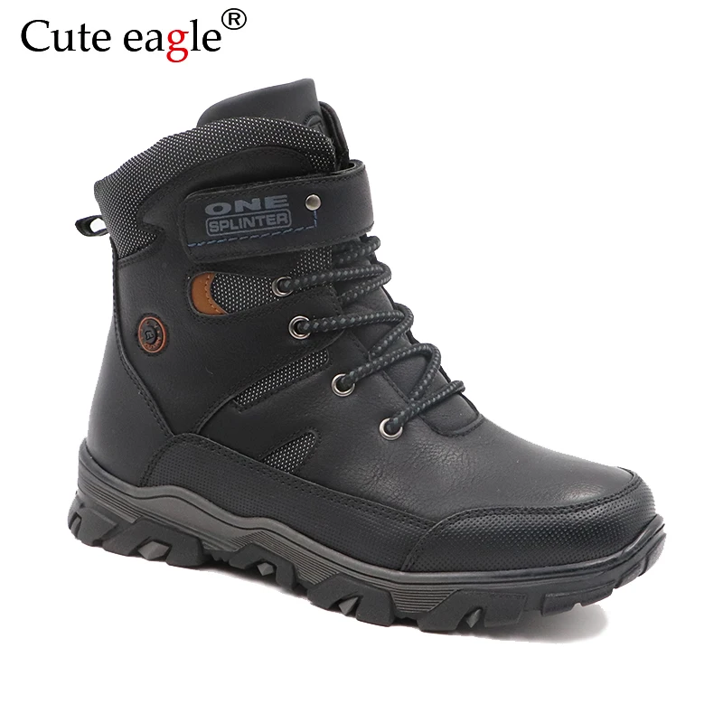 Winter Waterproof Boys Felt Boots Pu Leather Mid-Calf Children's Shoes Warm Plush Rubber Winter Snow Boots for Boys EU 36-41 Winter Waterproof Boys Felt Boots Pu Leather Mid-Calf Children's Shoes Warm Plush Rubber Winter Snow Boots for Boys EU 36-41