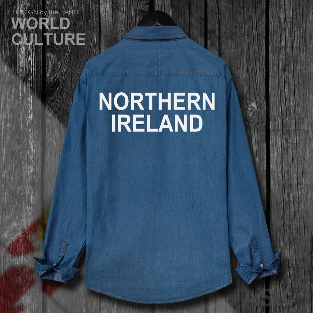 Северная Ирландия Irish NIR NI модные джинсовые рубашки мужские осенние хлопковые