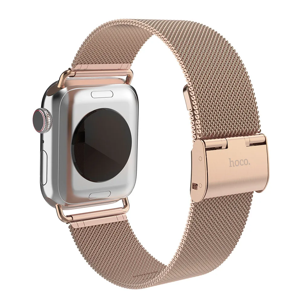 Беспроводное зарядное устройство HOCO бренд ремешок для наручных часов Apple Watch, ремешок для часов, Миланская петля, ремешок серии 1/2/3/4/5 на 44 мм 40 мм браслет, 42 мм, 38 мм, ремешок для часов