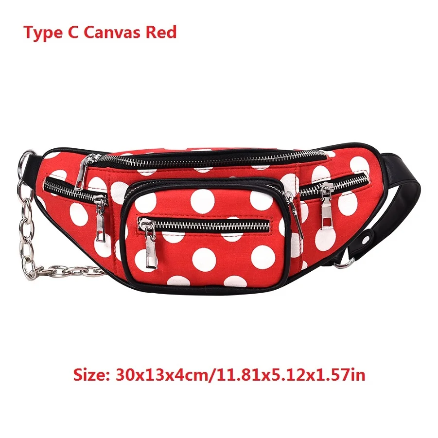Женская сумка на плечо с заклепками, брендовая дизайнерская женская сумка на пояс из искусственной кожи, поясная сумка для телефона, нагрудная сумка, сумка через плечо - Цвет: Type C Canvas Red