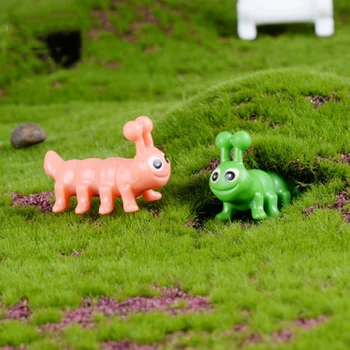 

ZOCDOU 1 Piece Caterpillars Worm Insect PVC Butterfly Small Statue Figurine Crafts Ornament Miniatures Home Garden Decor DIY