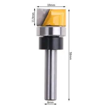 

8mm Shank Rod Model Trim Hinge Trimmer Cleaning Wash Bit Router Straight Strawberry Cutter Spindle for Woodworking