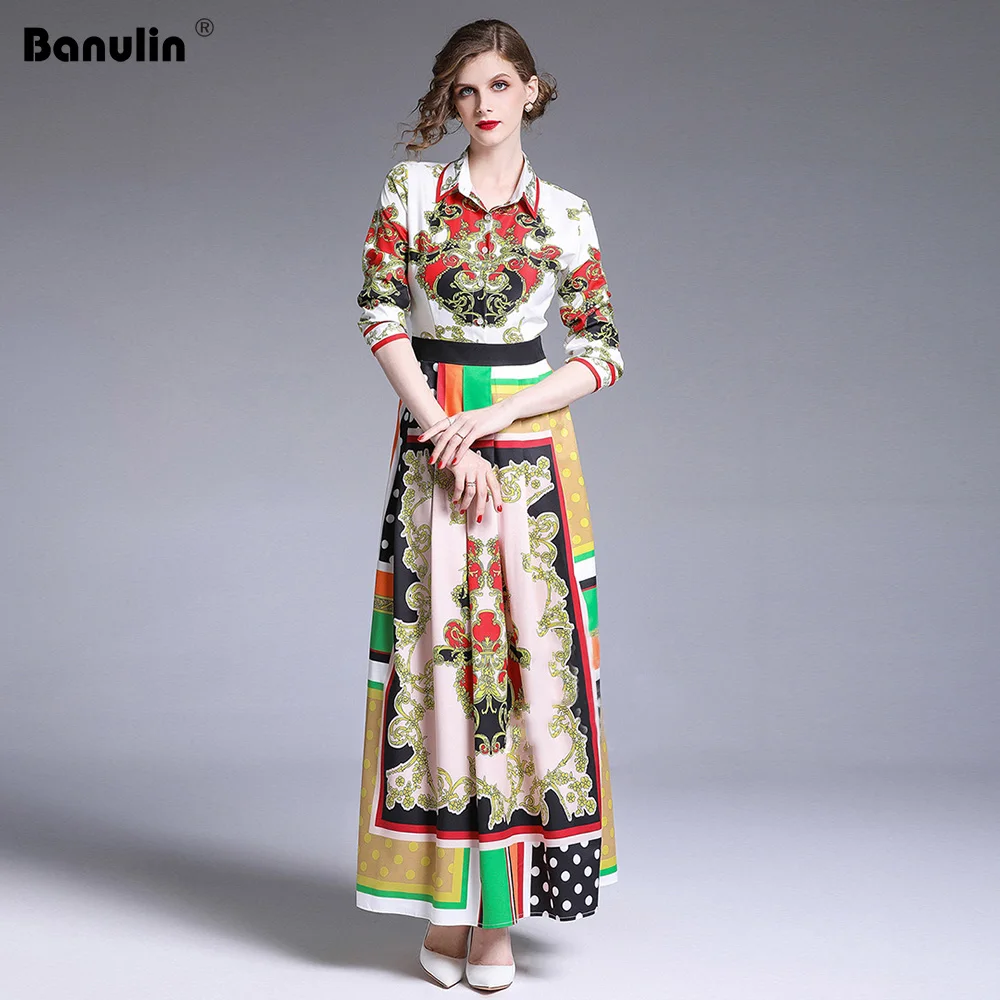 

Banulin New 2019 Fashion Runway Summer Dress Women's Slim Spaghetti Strap Gorgeous Floral Print Midi Party Dress vestidos B8032