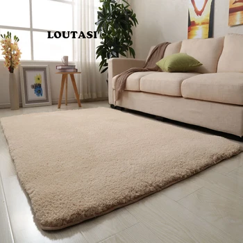 

LOUTASI Nordic Solid Pile Carpet Rug for Living Room Large Anti-Slip Bedroom Soft Carpets Home textile Mats tapete para sala