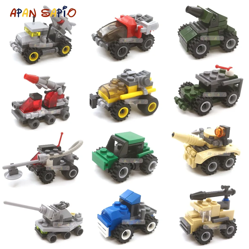 

Mini Building Blocks Car Toys Military Blocks Brick Educational Blocks Toys for Children Compatible with LegoeING