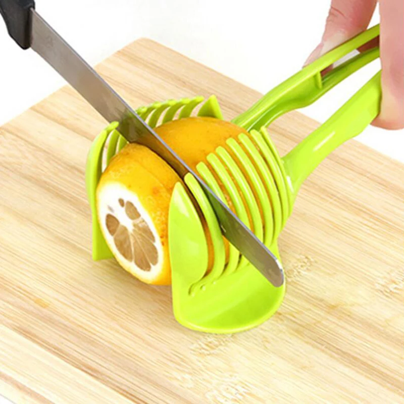 

Plastic Potato Slicer Tomato Cutter Multitools Lemon Cutter Pastry Clip Holder Cooking Tools Safe Prevent Cutting