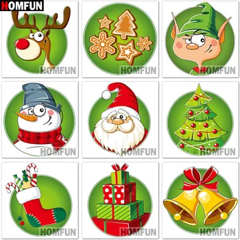 

HOMFUN Christmas Card Gift Full Square/Round Drill 5D DIY Diamond Painting 3D Embroidery Cross Stitch 5D Home Decor A14449