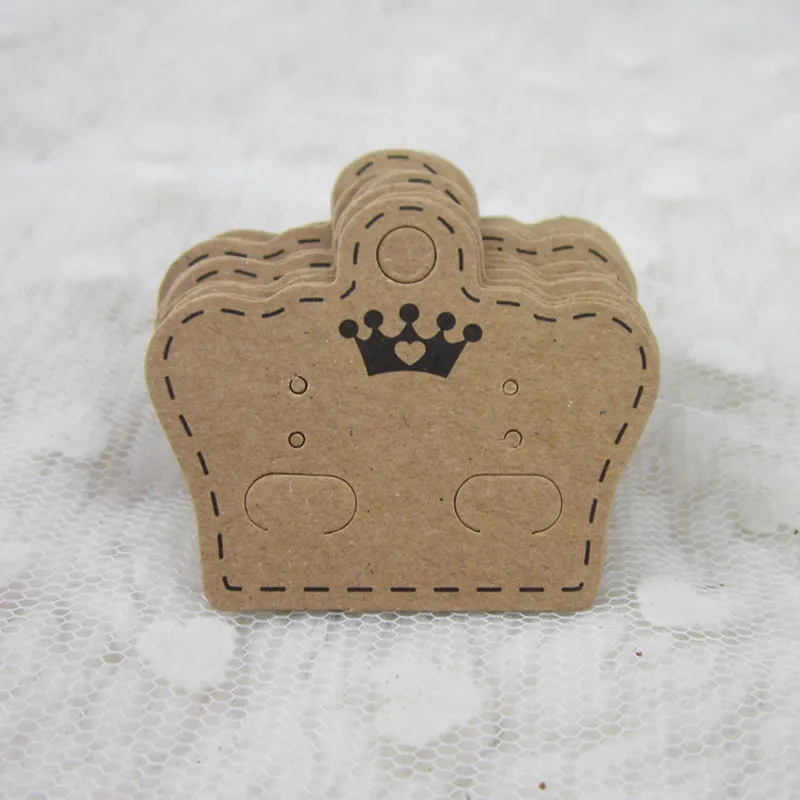 

Ear Studs Card Tag Marking Label Tags Necklace/Earring/Hairpin/Pendant Packing Cards Jewelry Displays paper Kraft Paper 100Pcs