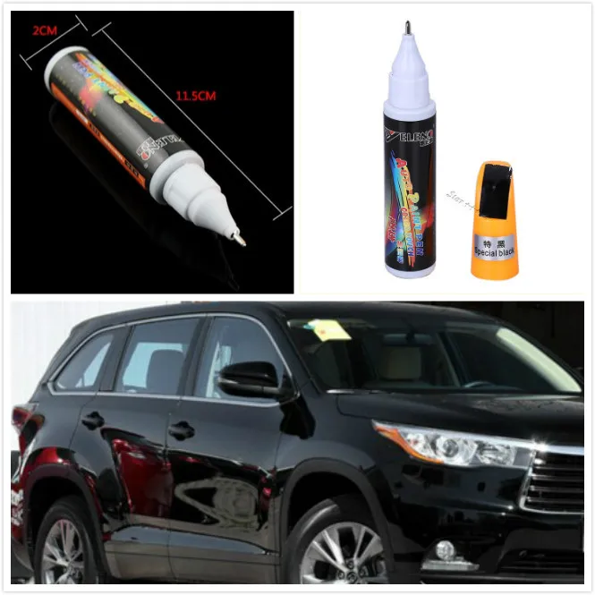 

2pcs 12ml Metallic Black Professional Car Paint care Repair Pens Waterproof Clear Car Scratch Remover Painting Pen Car styling