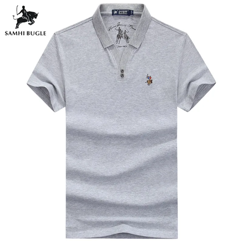 

3D Embroidery Poloshirt Casual Polo Shirt Men Shorts Sleeve Polo Cotton 2019 High Quality Solid color Men Polos