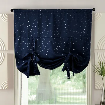 

Roman Curtains for Windows Thermal Insulated & Heating Against star curtains modern navy blue blackout curtains
