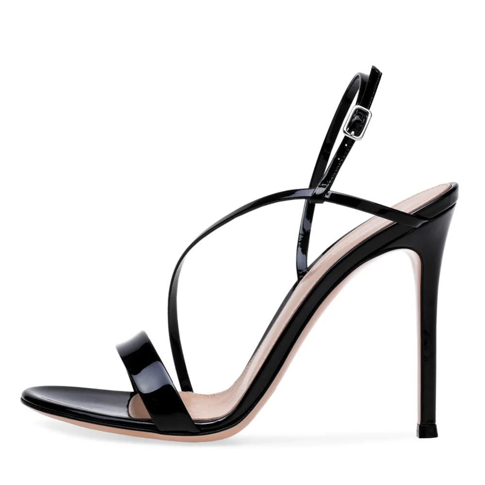 

Big Size 14 Sandal Black Gladiator Stiletto Heel Sandals Cross Ankle Strap Dress Shoes Women Summer Formal Office Nude Sandal