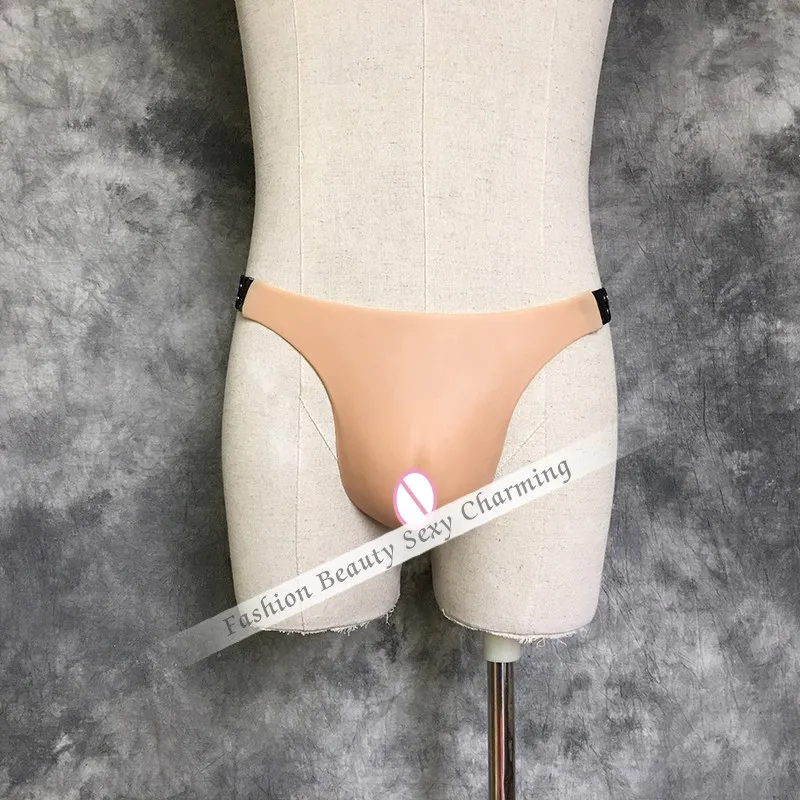 

Mens Silicone Thongs Briefs Drag Queen Crossdresser Panties Breast Form Simulation Underwear for Cross Dresser Size M