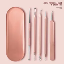 5 шт. нержавеющая черная головка для удаления лица пятно от акне прыщи инструмент для ухода за кожей maquiagem Профессиональный полный