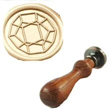 Винтаж в форме ромба индивидуальный логотип свадебные приглашения Воск уплотнительное штамп палисандр ручки комплект