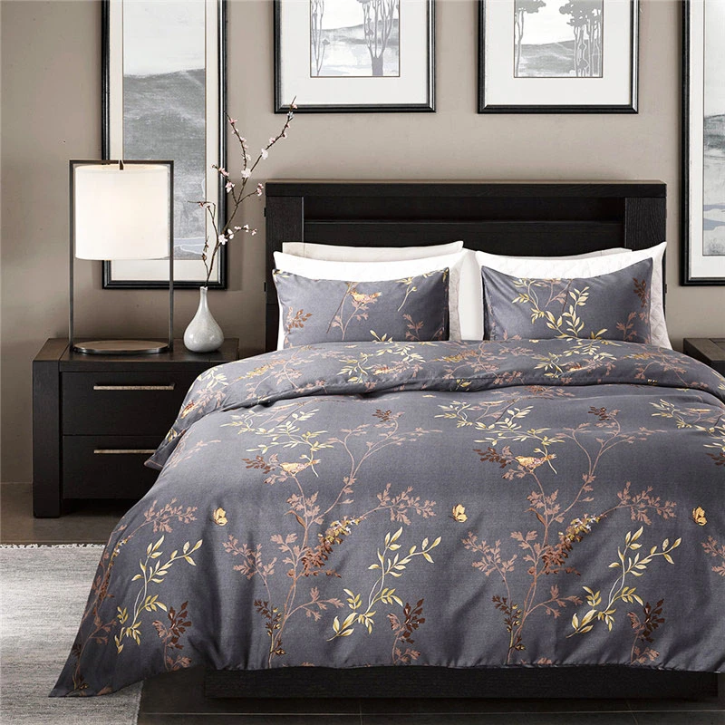 Refresh your bedroom décor with a new king size bed from totallyfurniture.com, visit us today to browse thousands of items on sale now. modern style grey color bedding set king size bronzing flower and birds pattern duvet cover set exquisite luxury home textiles