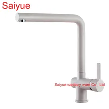 Овсяный белый мраморный камень полированная латунь Поворотный кухонный кран для раковины вращающийся на 360 градусов на бортике кухонный смеситель torneira