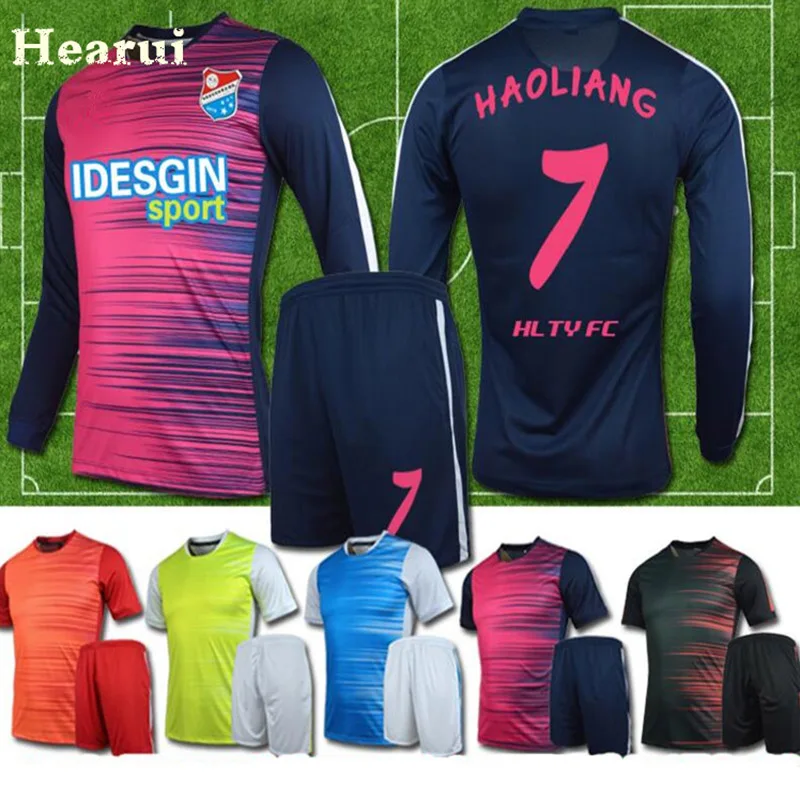 

Hearui High-end Custom Long Sleeve Soccer Jersey 2017 New Blank Soccer Training Suit Football Team Uniforms Sets High Quality