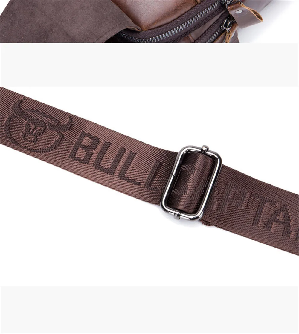 Bullcaptain из натуральной кожи Crossbody сумки для Для мужчин посланник груди мешок пакеты путешествий Один плечевой ремень Pack 2018 Новая мода
