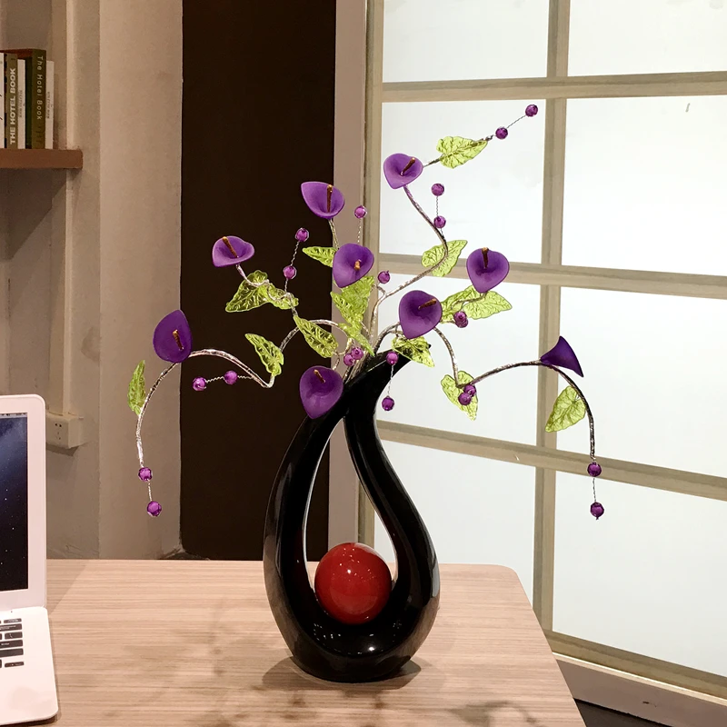 Минималистичная керамическая акриловая креативная простая модная ваза с цветами, домашний декор, украшение для комнаты, свадебное украшение, статуэтка винного шкафа