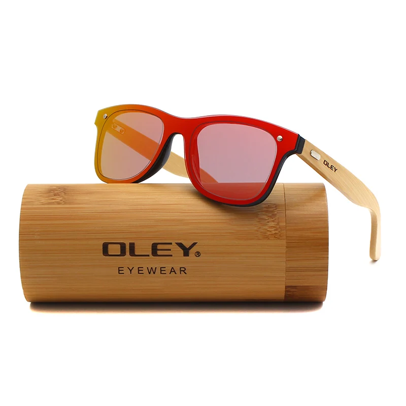 OLEY брендовые бамбуковые цветные солнечные очки для ног, мужские классические квадратные круглые плоские линзы, модные ретро женские солнцезащитные очки Z0470 - Цвет линз: Z0470 C4ZBOX