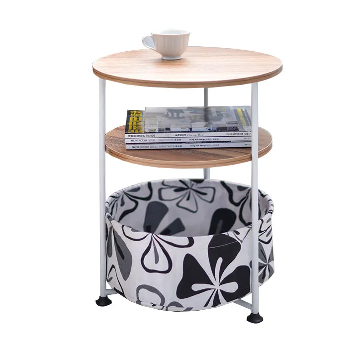 

Coffee table round wrought iron multi-function creative living room sofa side coffee table bedside storage rack desk mx6011721