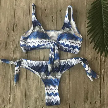 

New 2017 Women Bikini Set Swimsuits Women Falbala Bikini Set Push-Up Swimsuit Bathing