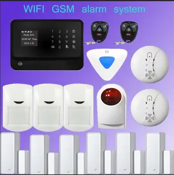 

gsm wifi intruder alarm system APP control wireless home security system work with indoor /outdoor siren , smoke detector
