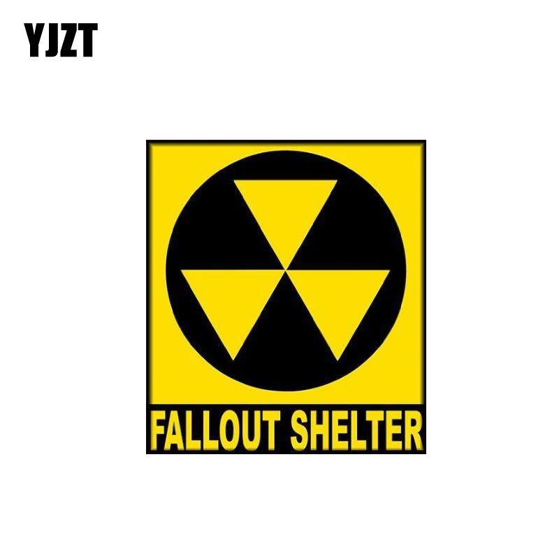

YJZT 10CM*11.2CM Creative Fallout Shelter Car Sticker PVC Danger Decal 12-1378