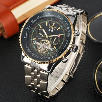 

Top Brand Luxury Skeleton Mechanical Watch Stainless Steel Exquisite Automatic-self-winding Mechanical Men Business Clock Gifts