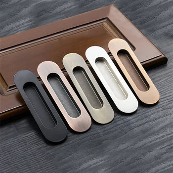 

2PCS Hidden Door Handles Zinc Alloy Recessed Pull Sliding Door Handles Bedroom Door Cabinet Handle Furniture Handle Hardware