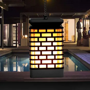 

Solar Powered Flame Light Hook Hanging LED Lantern for Outdoor Camping Walkway _WK