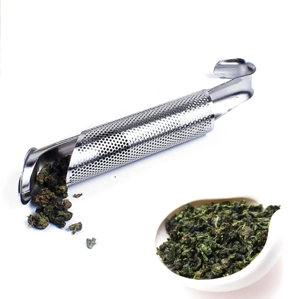 Tea Infuser Stainless Steel Stick Pipe Steeper Strainer with Hook for