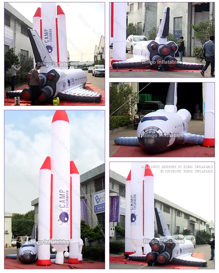 8 метров длина гигантский надувной аэрокосмический самолет, надувной космический корабль ракета знак, надувной космический челнок космическая ракета модель