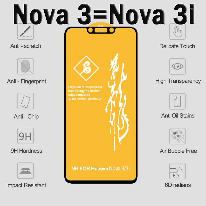6D полное покрытие для huawei Honor 7X 8X защита экрана на Защитное стекло для huawei P20 Pro mate 10 20 Honor 9 Lite Nova 3 3i