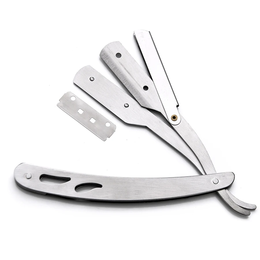 Straight Barber Edge Steel Razor Folding Shaving Knife Holder Rack With Blade Buy 1 Razor get 1