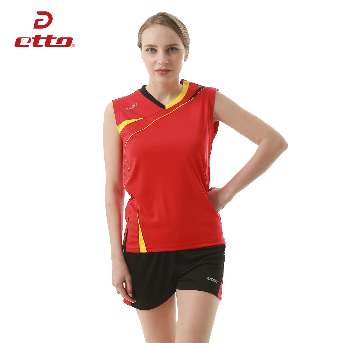Etto Professional Women Sleeveless Volleyball Jersey Sets Quick dry