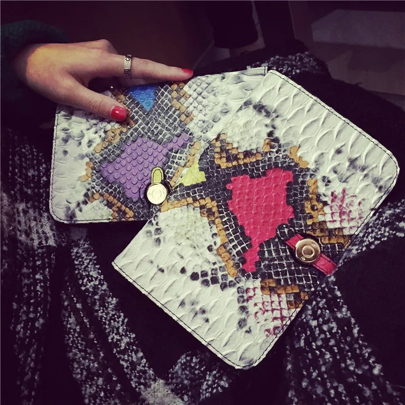 

2016 new Woman Genuine serpentine Wallet Zipper Lady Long Wallet Women Elegant Female Clutches Cards Holder Gifts