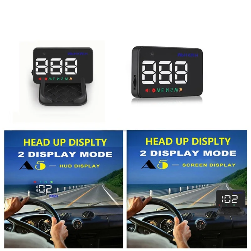 

New 3.5 inch Car Head Up Display A5 GPS HUD Windshield Projector Speedometer Overspeed GPS Satellite 2 Display Mode HUD