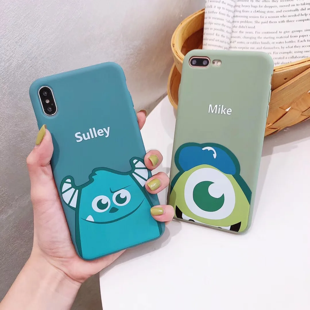 

Cute Cartoon sulley Mike phone case for iphone 7 7plus 8 8plus 6 s 6plus anime cover for iphone x xs max xr Fundas Cases