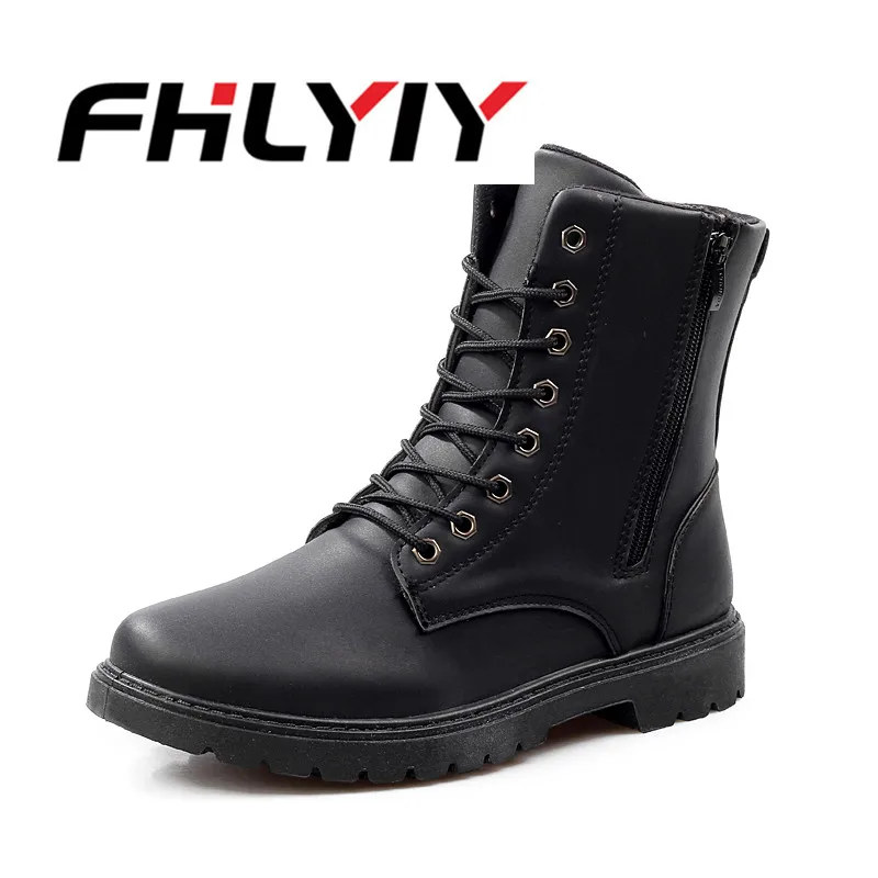 

Men Boots Leather Martin Men Autumn Winter Work Shoes Ankle Boots Western Fashion British Dress Boots Cowboy Black Lace Up Boot
